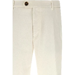 White Cotton Casual Pants