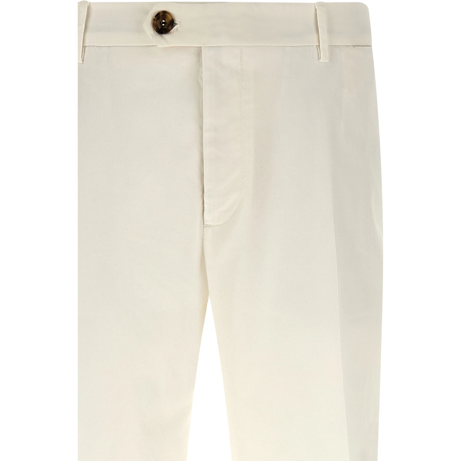 White Cotton Casual Pants