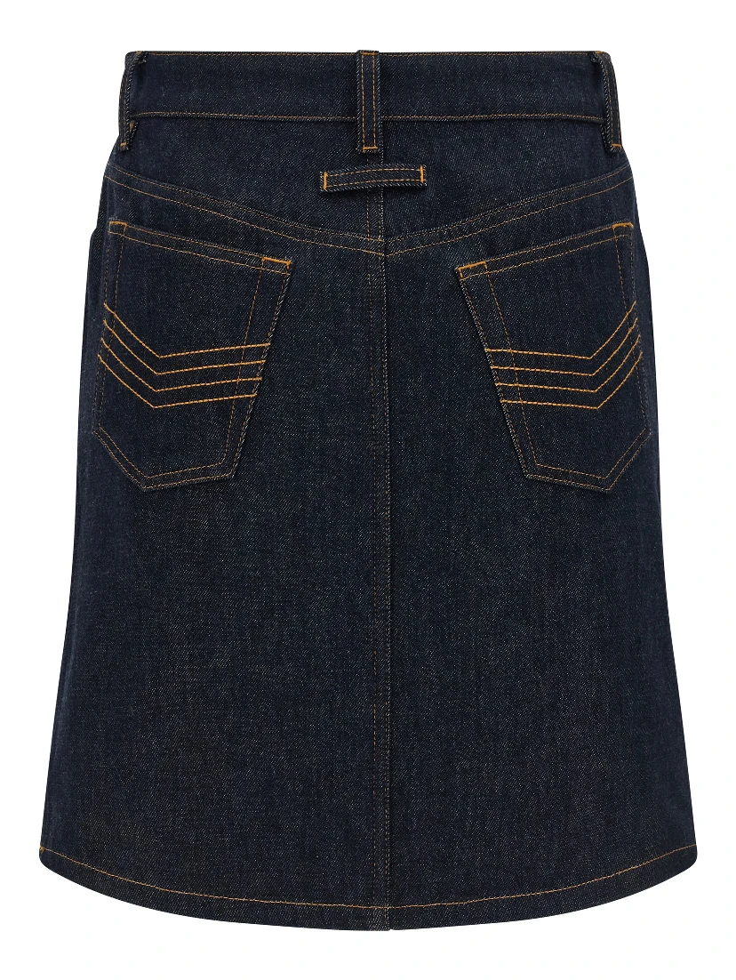 Blue Cotton Long Skirt