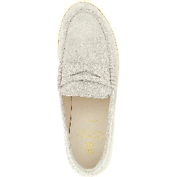Gray Calfskin Slip-On Loafers