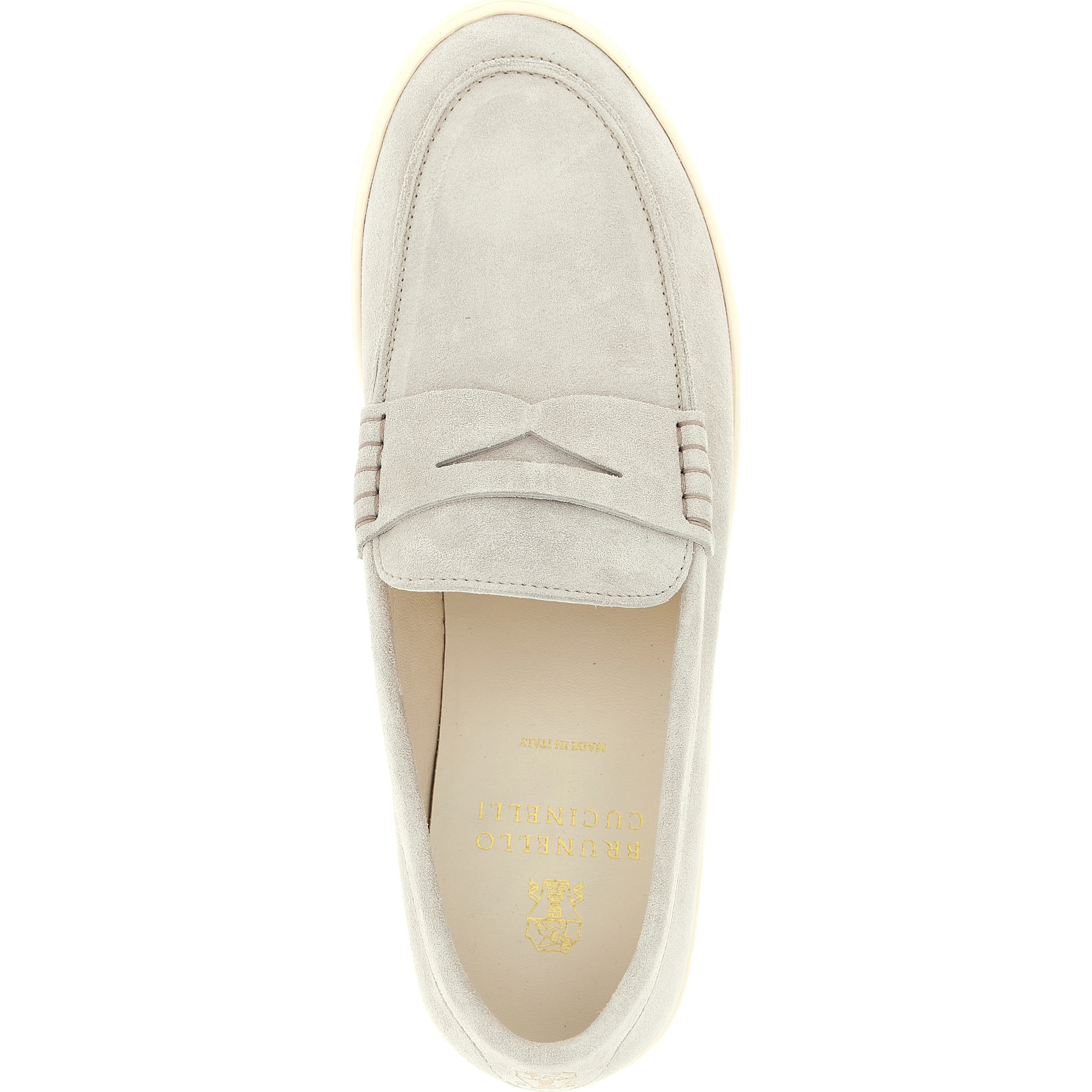 Gray Calfskin Slip-On Loafers