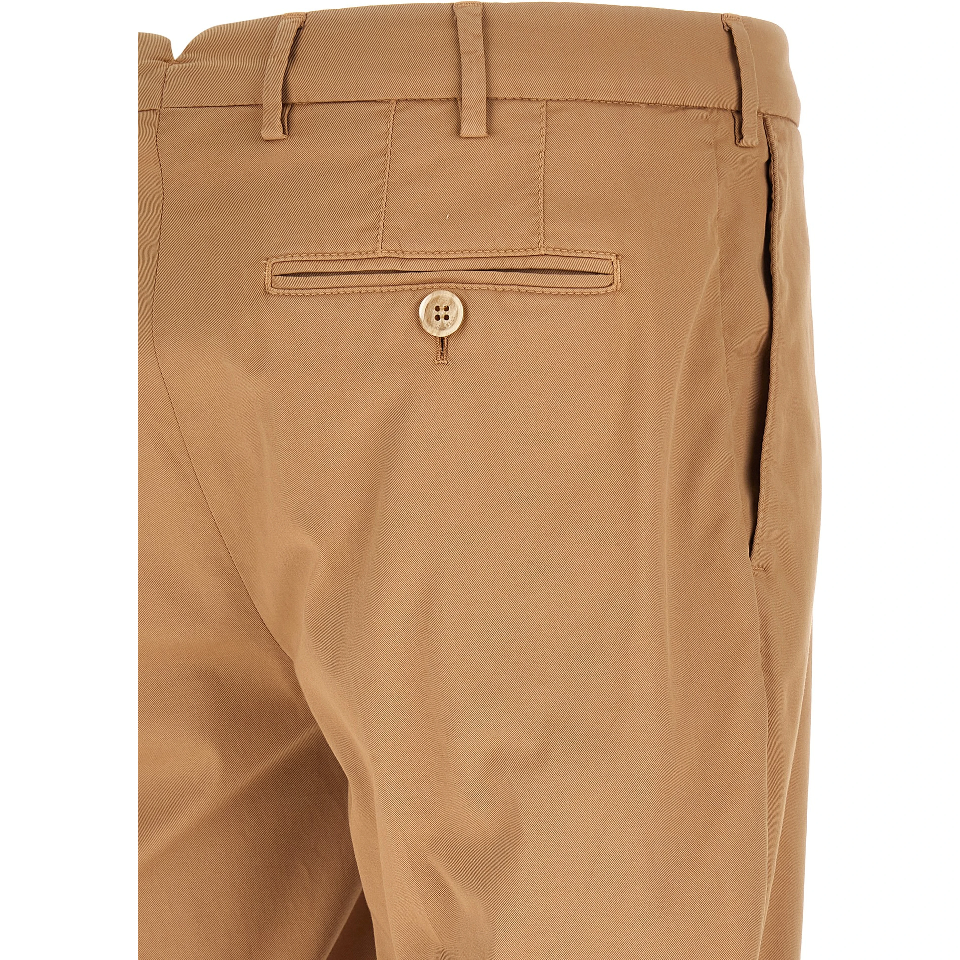 Beige Cotton Casual Pants