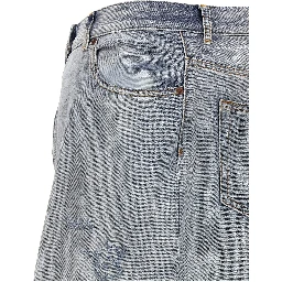 Blue Cotton Mini Skirt