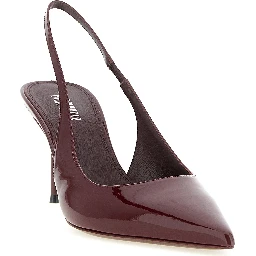Bordeaux Calfskin Mid Heel Pumps