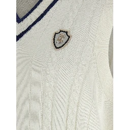 White Cotton Sleeveles Sweater