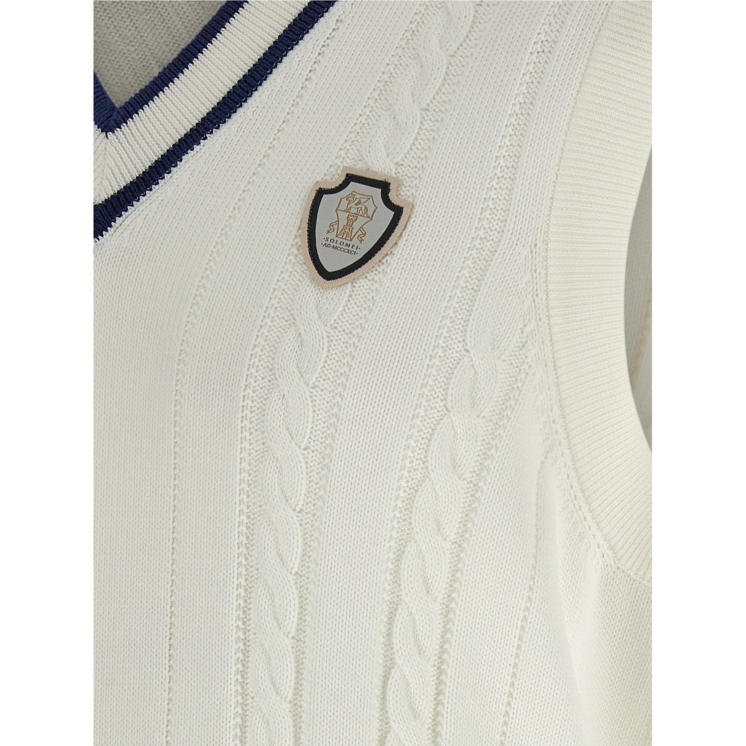 White Cotton Sleeveles Sweater
