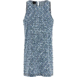 Blue Cotton Short Dress