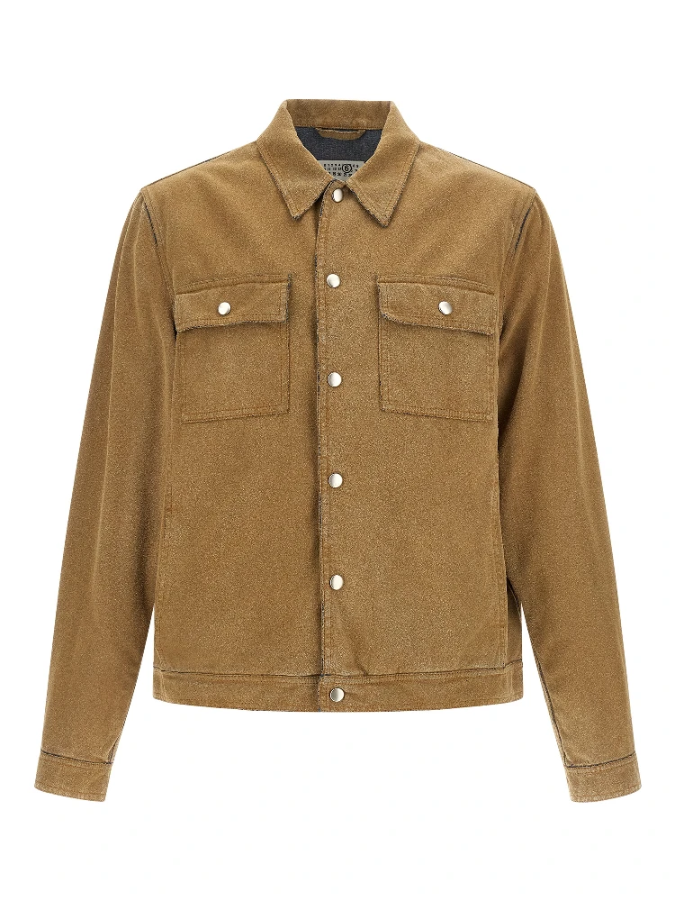 Beige Cotton Denim Jacket