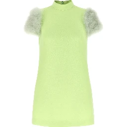 Bicolor Virgin Wool Short Dress