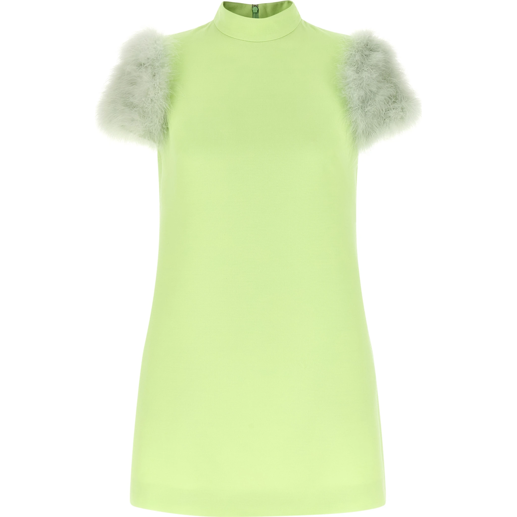 Bicolor Virgin Wool Short Dress