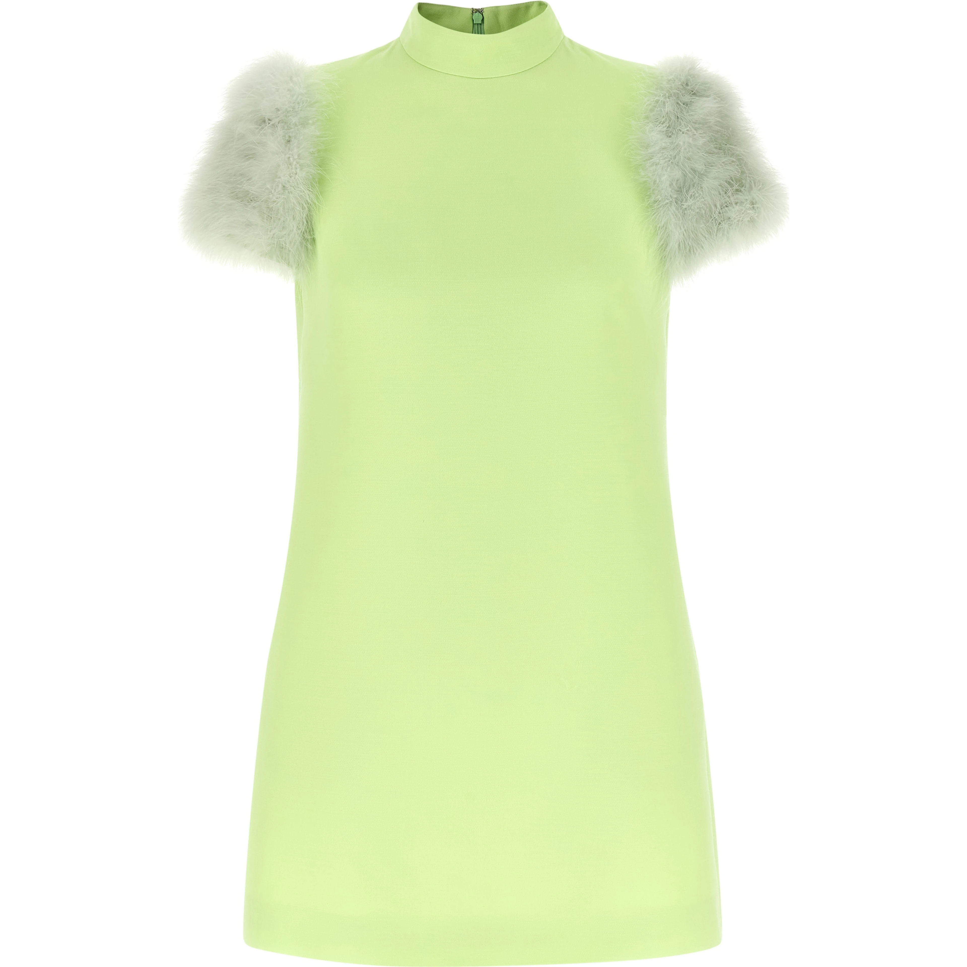 Bicolor Virgin Wool Short Dress