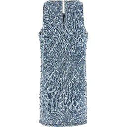 Blue Cotton Short Dress