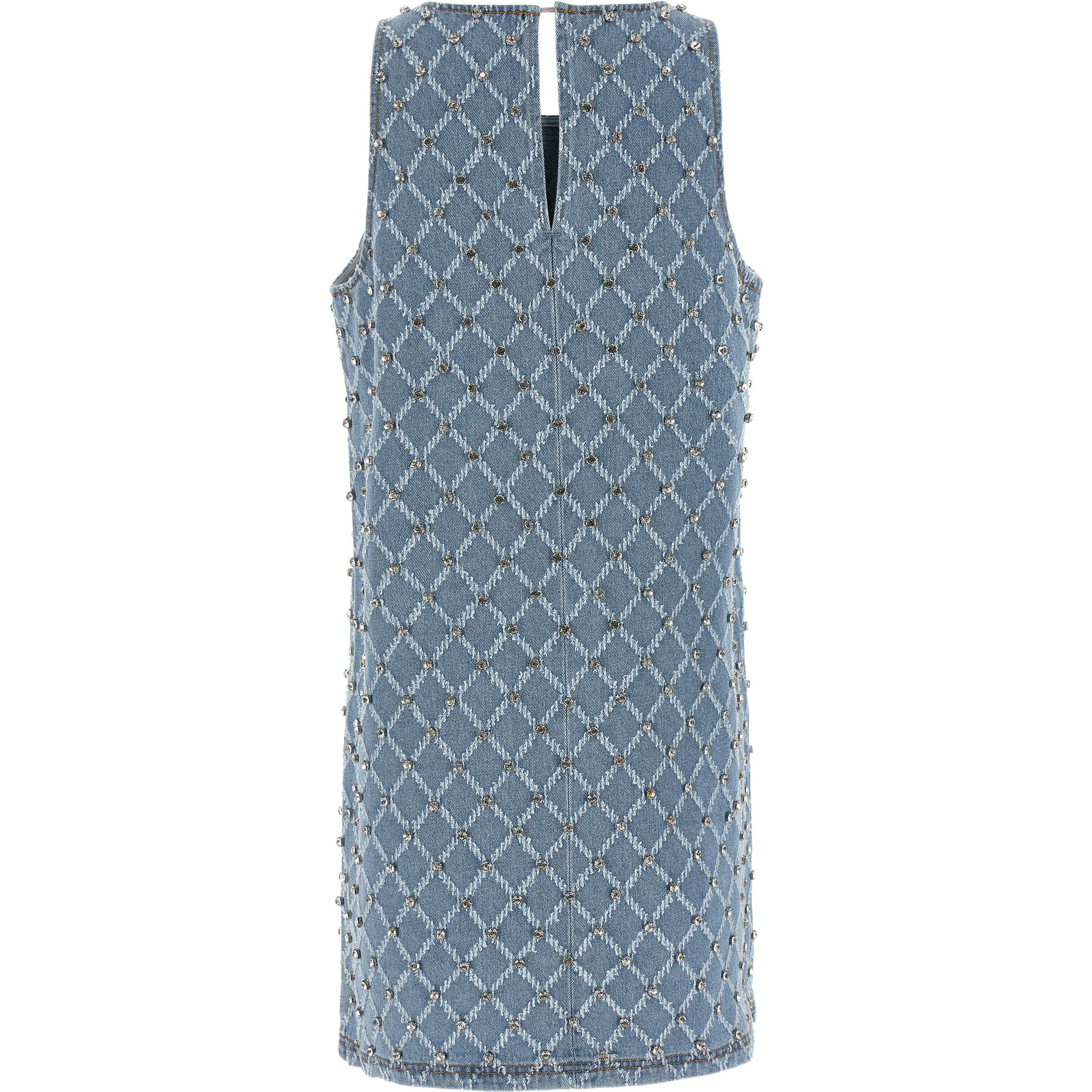 Blue Cotton Short Dress