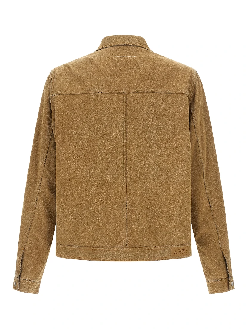 Beige Cotton Denim Jacket
