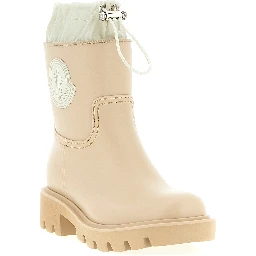 Beige Pvc Ankle Boots