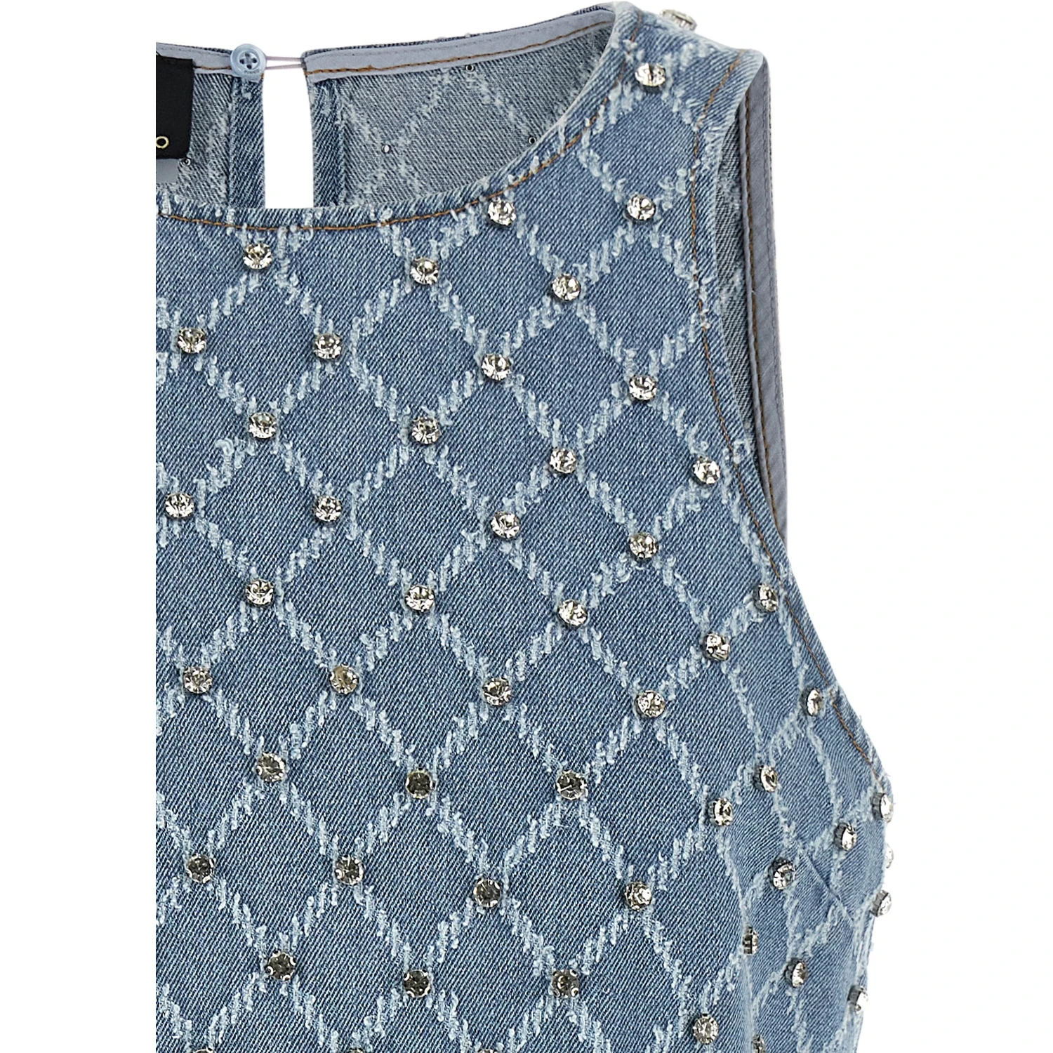 Blue Cotton Short Dress