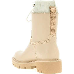 Beige Pvc Ankle Boots