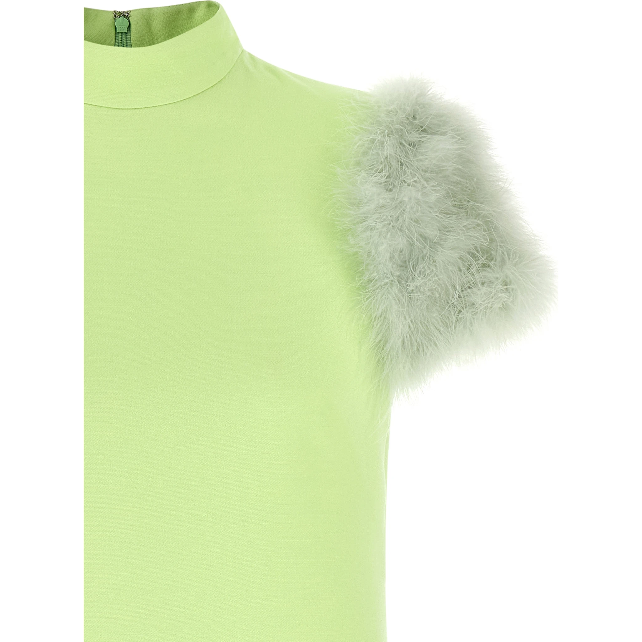 Bicolor Virgin Wool Short Dress