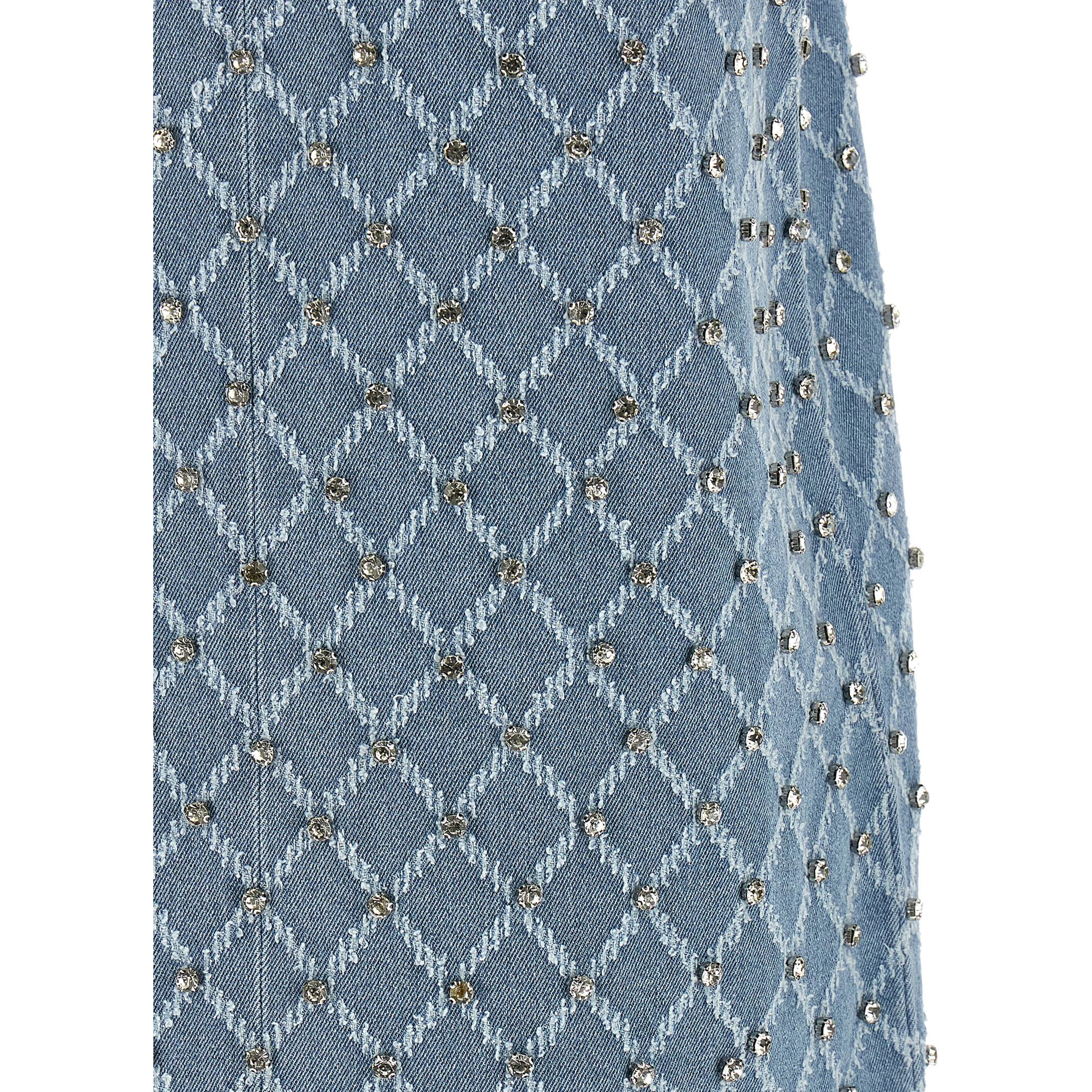 Blue Cotton Short Dress