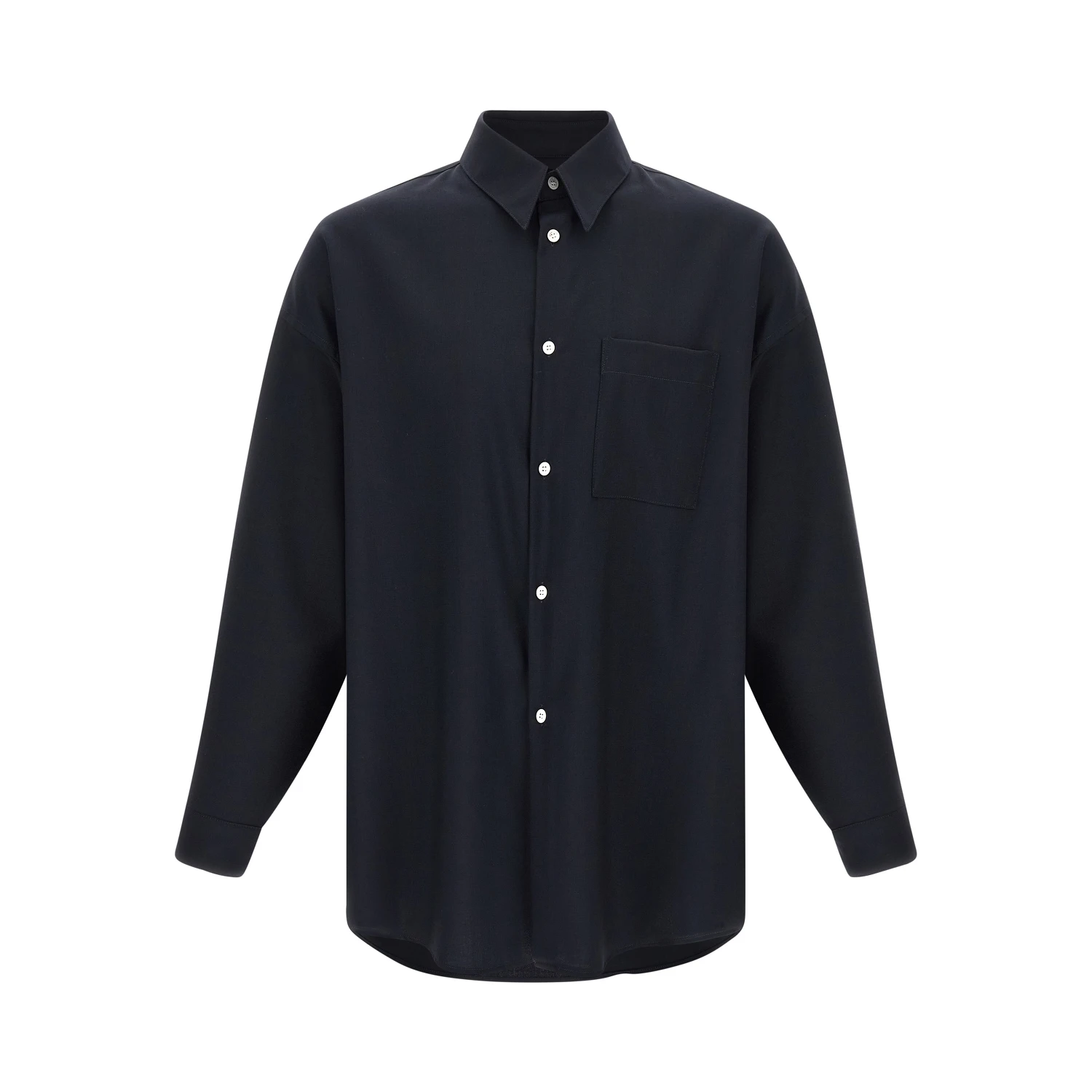 Blue Virgin Wool Blouse