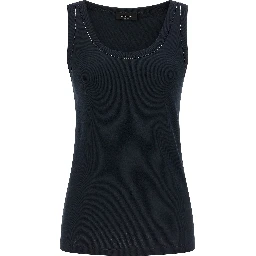Blue Cotton Sleeveles T-Shirt