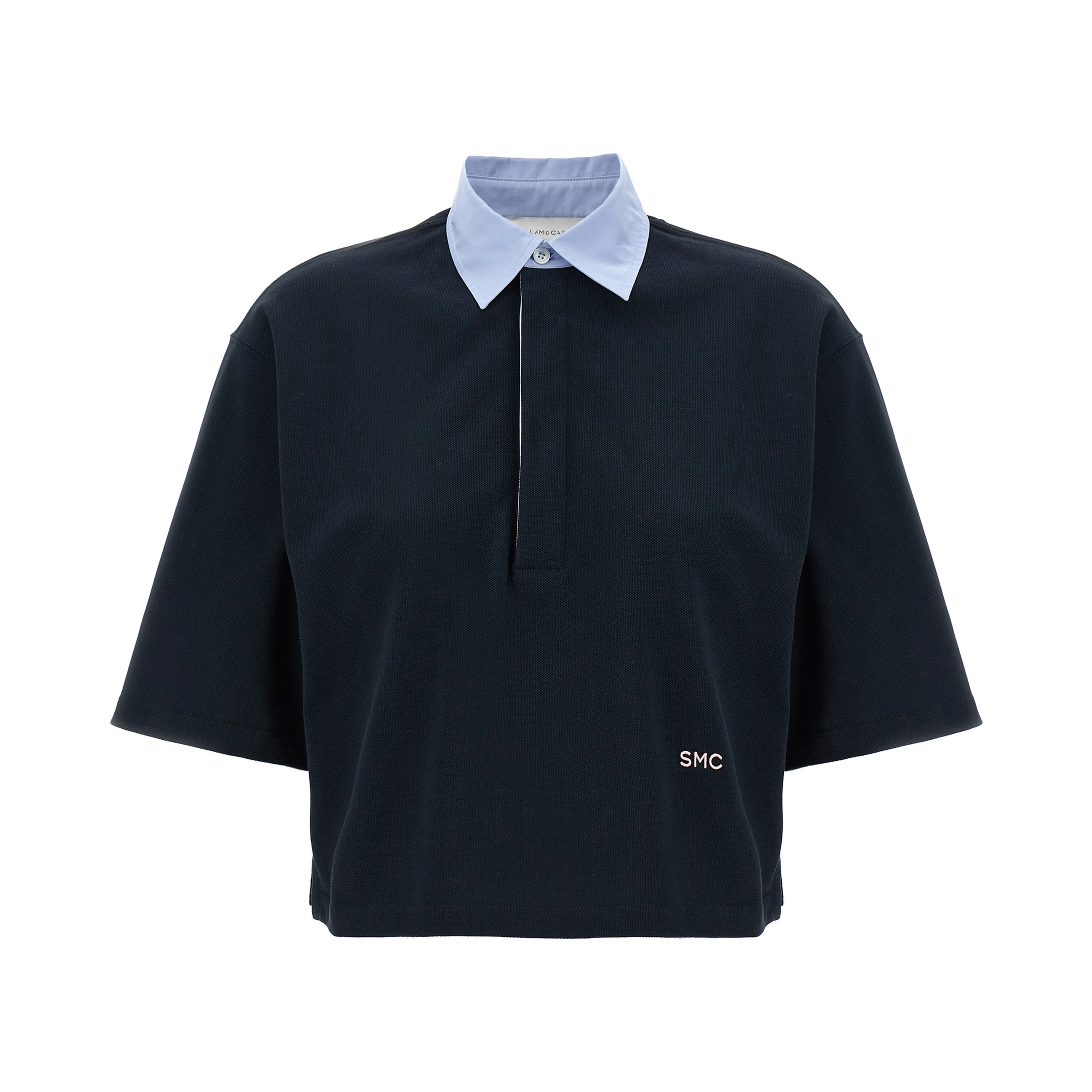 Blue Cotton Polo Shirt