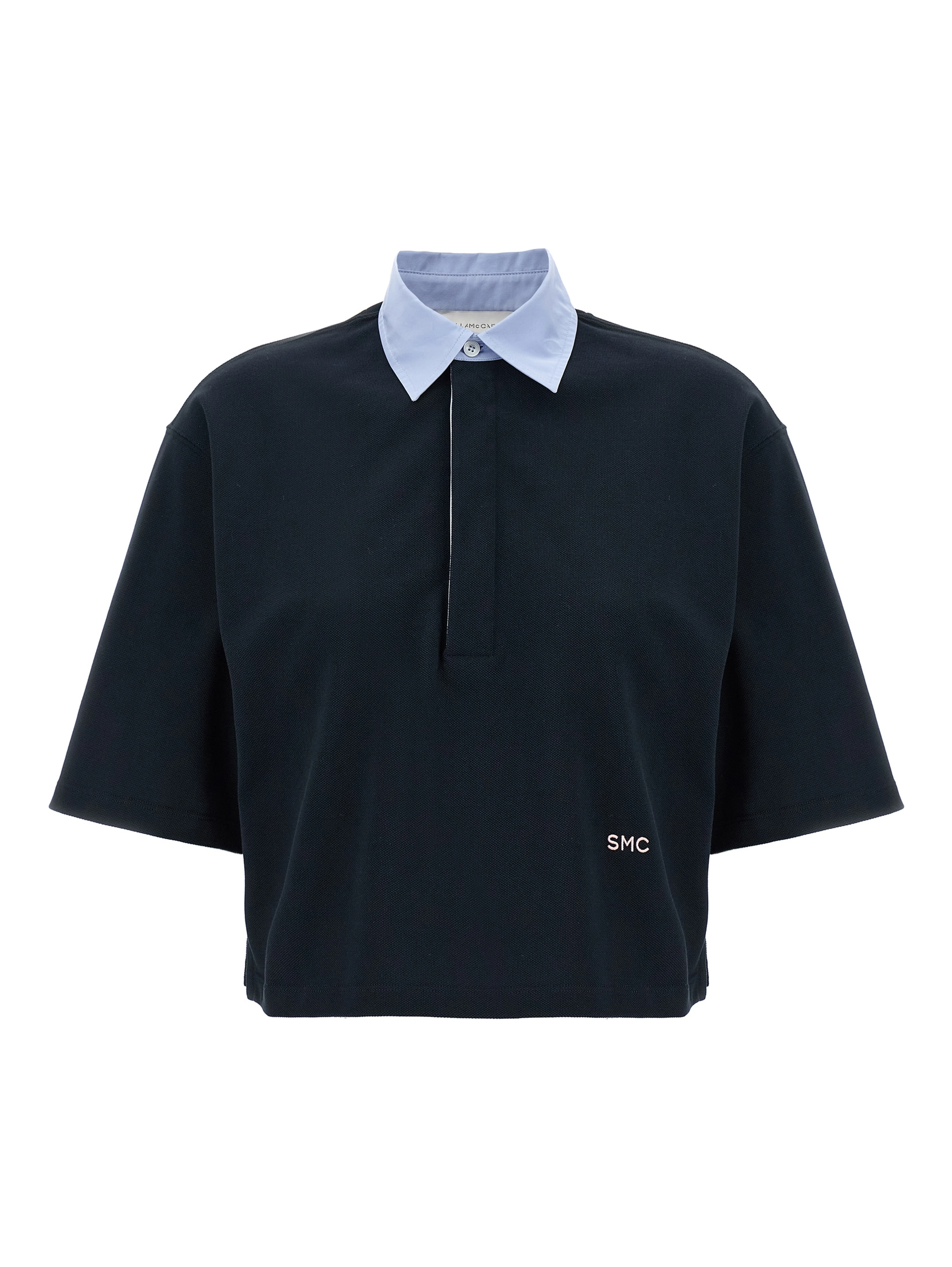 Blue Cotton Polo Shirt