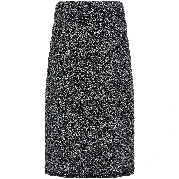 Blue Cotton Midi Skirt