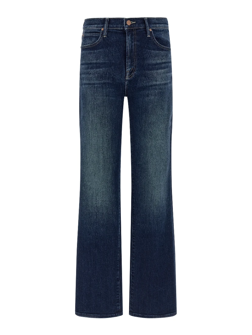 Blue Cotton Straight-Leg Jeans