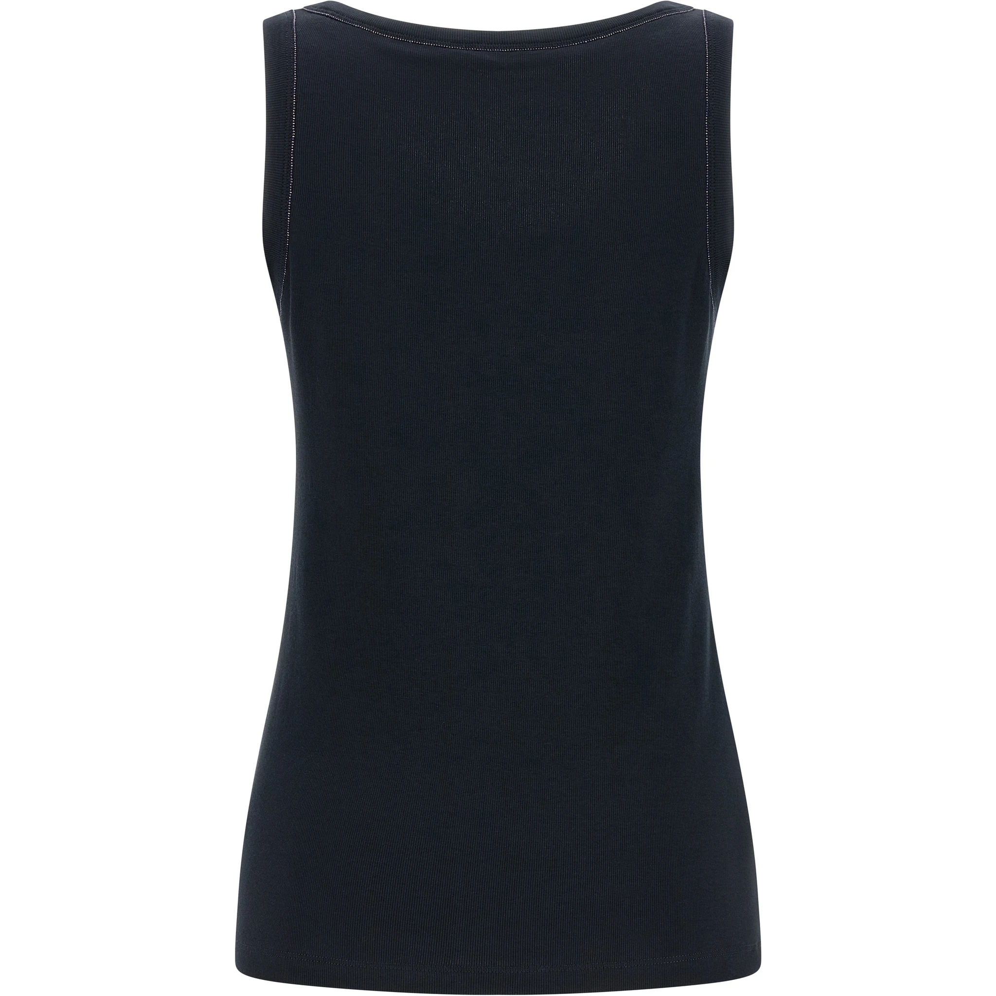 Blue Cotton Sleeveles T-Shirt