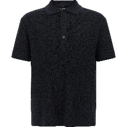 Blue Wool Polo Shirt