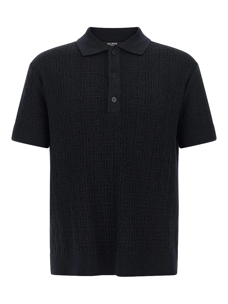 Blue Wool Polo Shirt