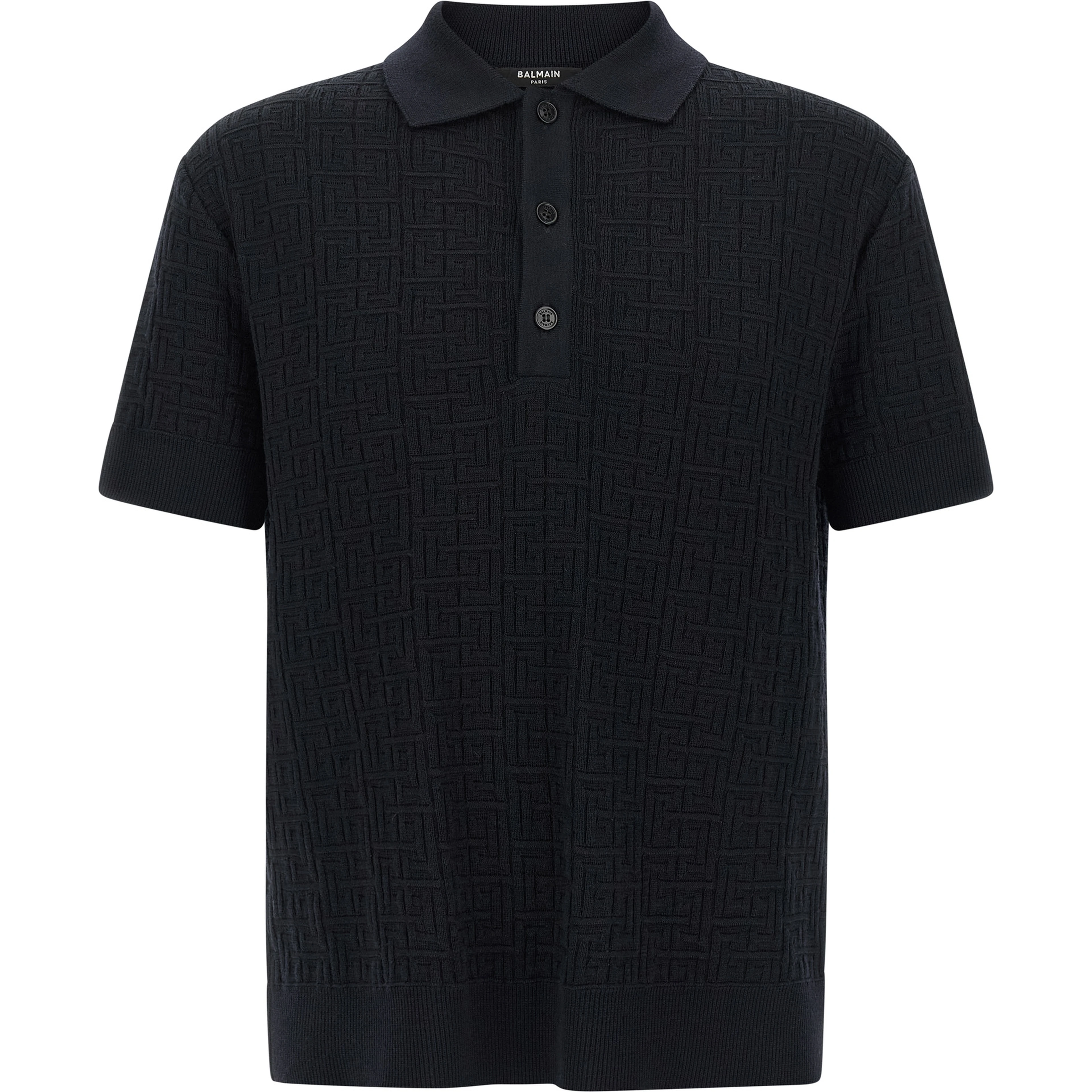 Blue Wool Polo Shirt