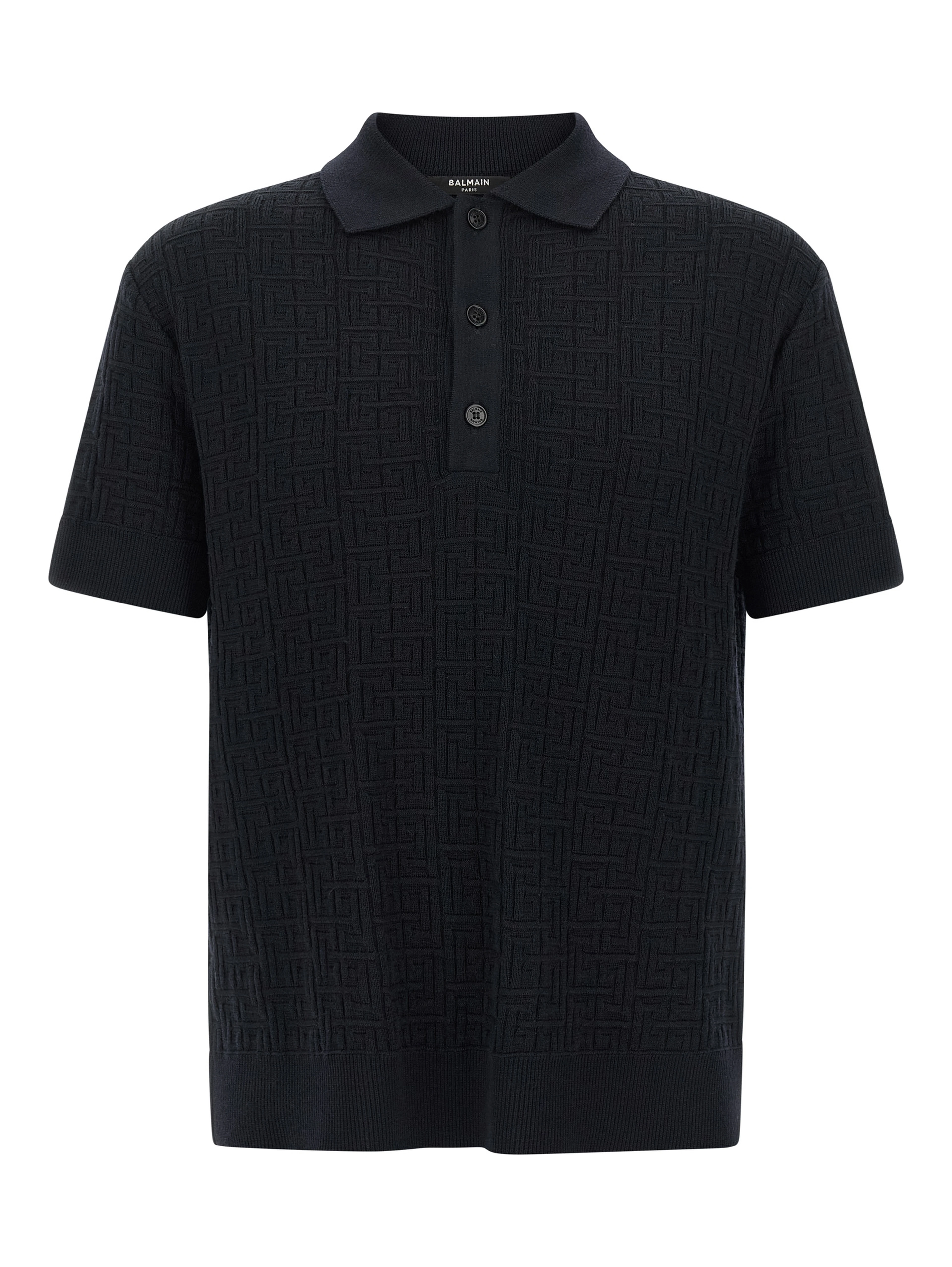 Blue Wool Polo Shirt