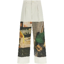 White Polyamide Casual Pants
