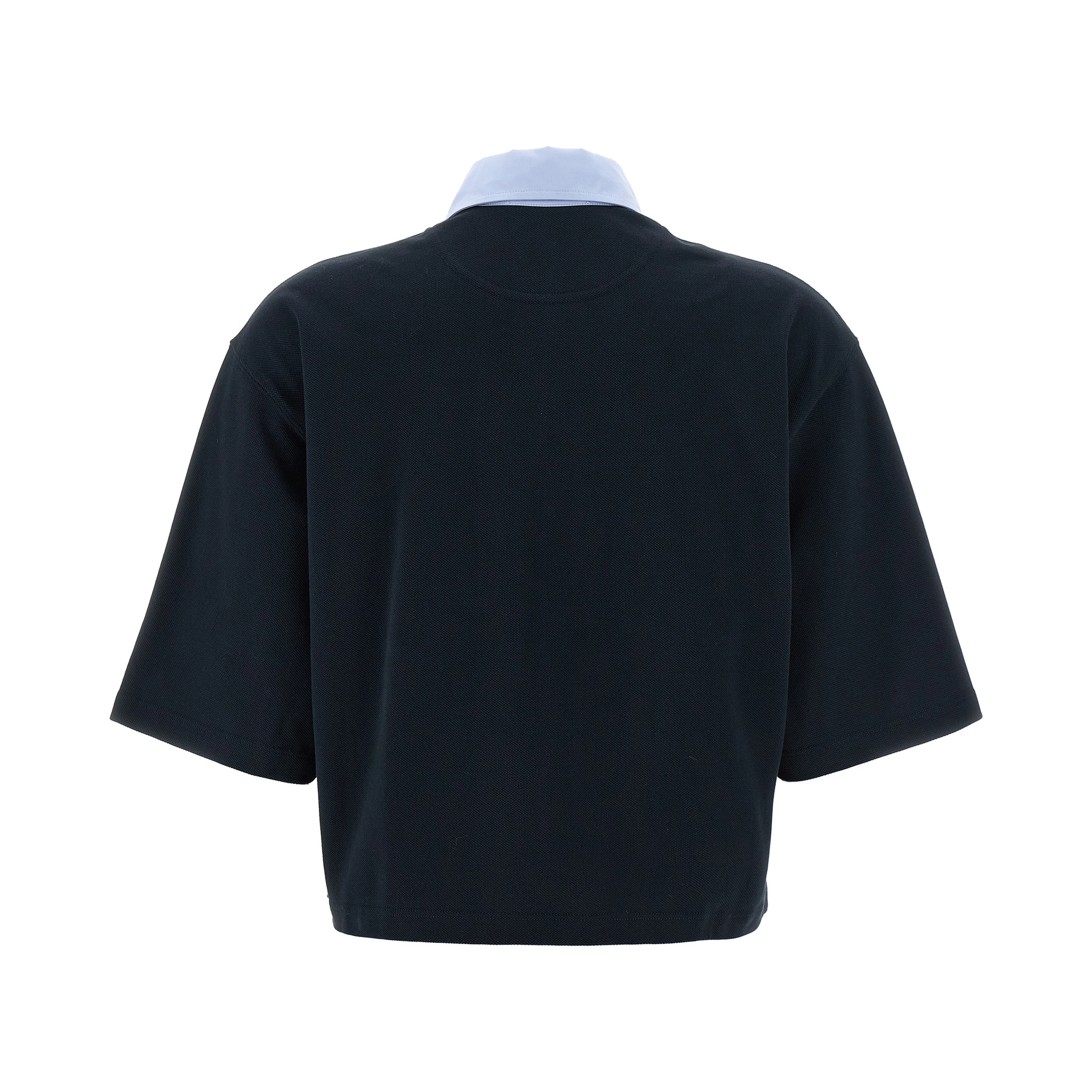 Blue Cotton Polo Shirt