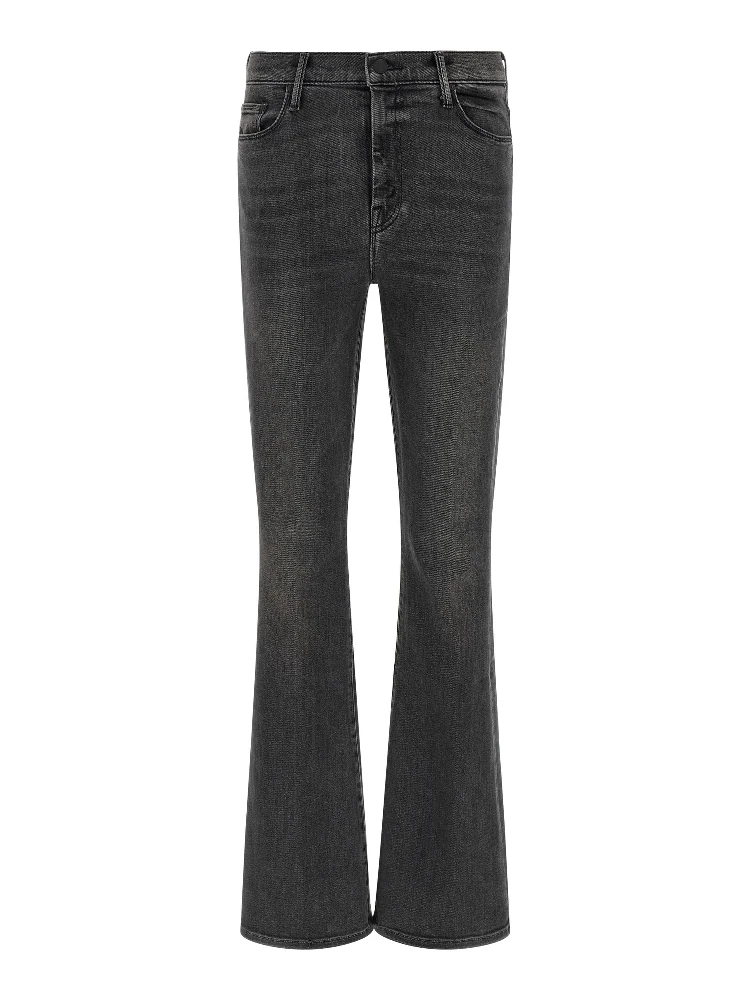 Gray Cotton Flared Jeans
