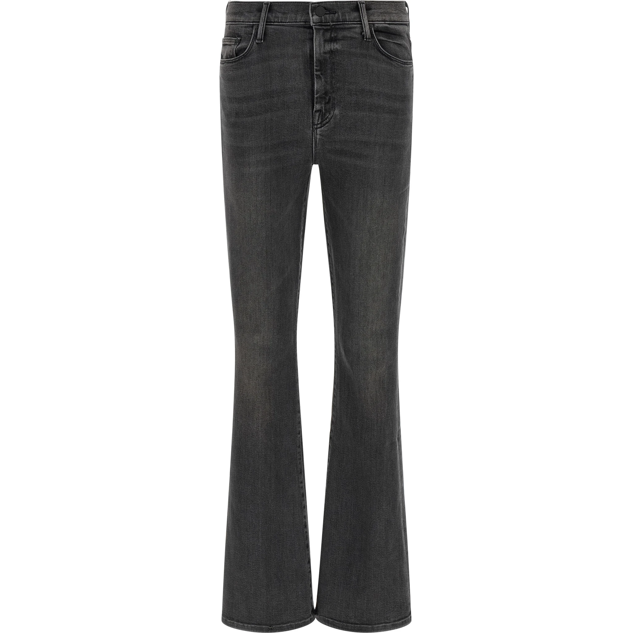 Gray Cotton Flared Jeans