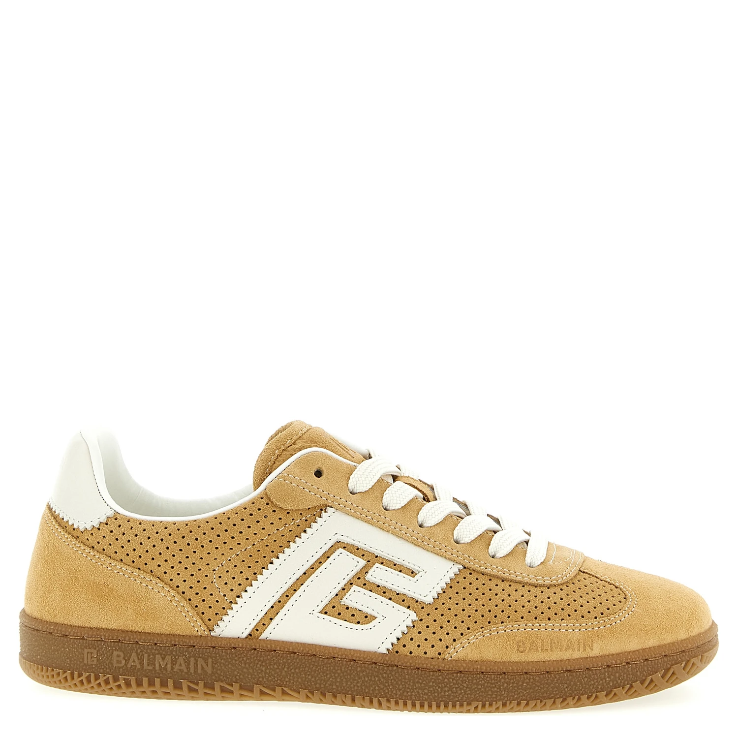 Beige Calfskin Low Top Sneakers