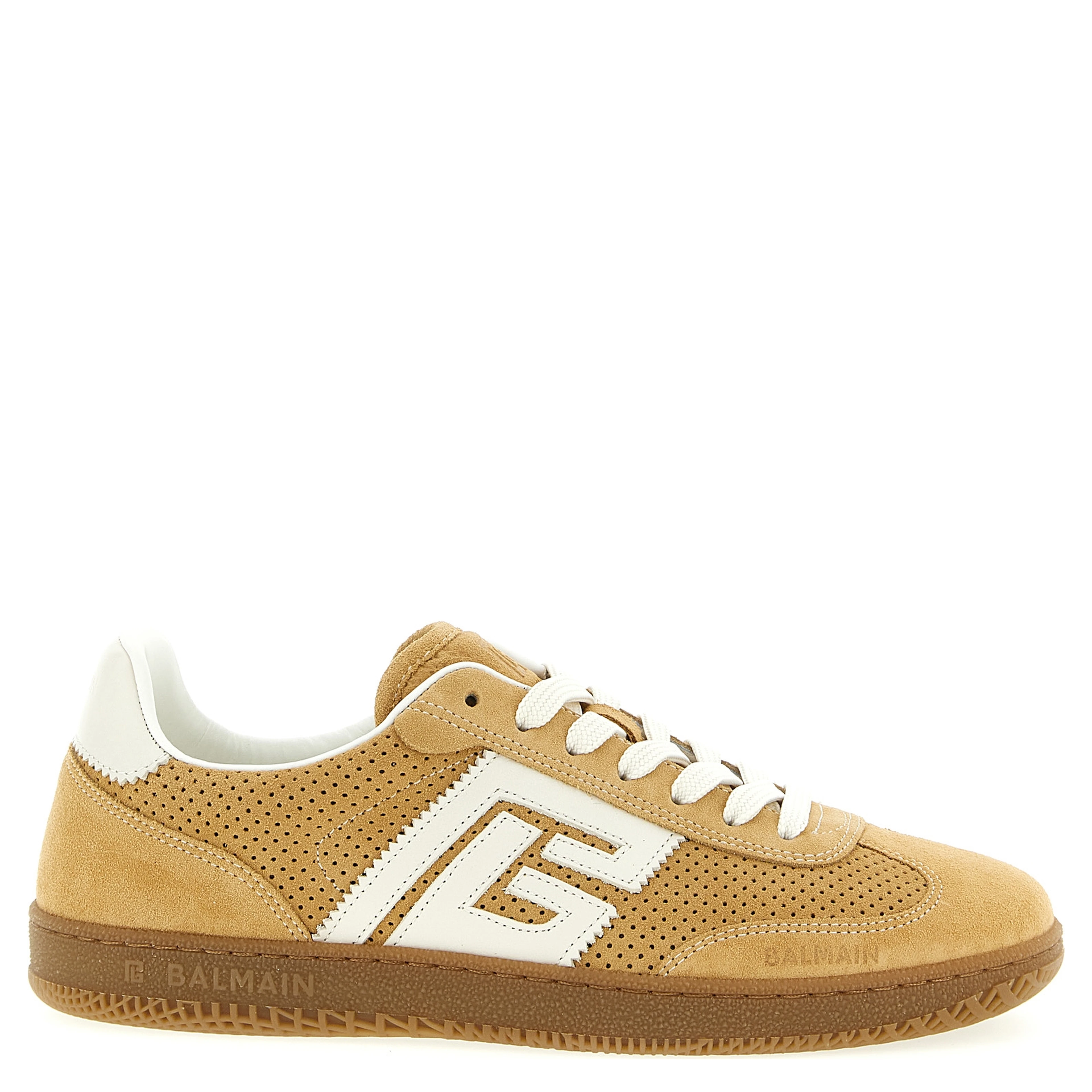 Beige Calfskin Low Top Sneakers