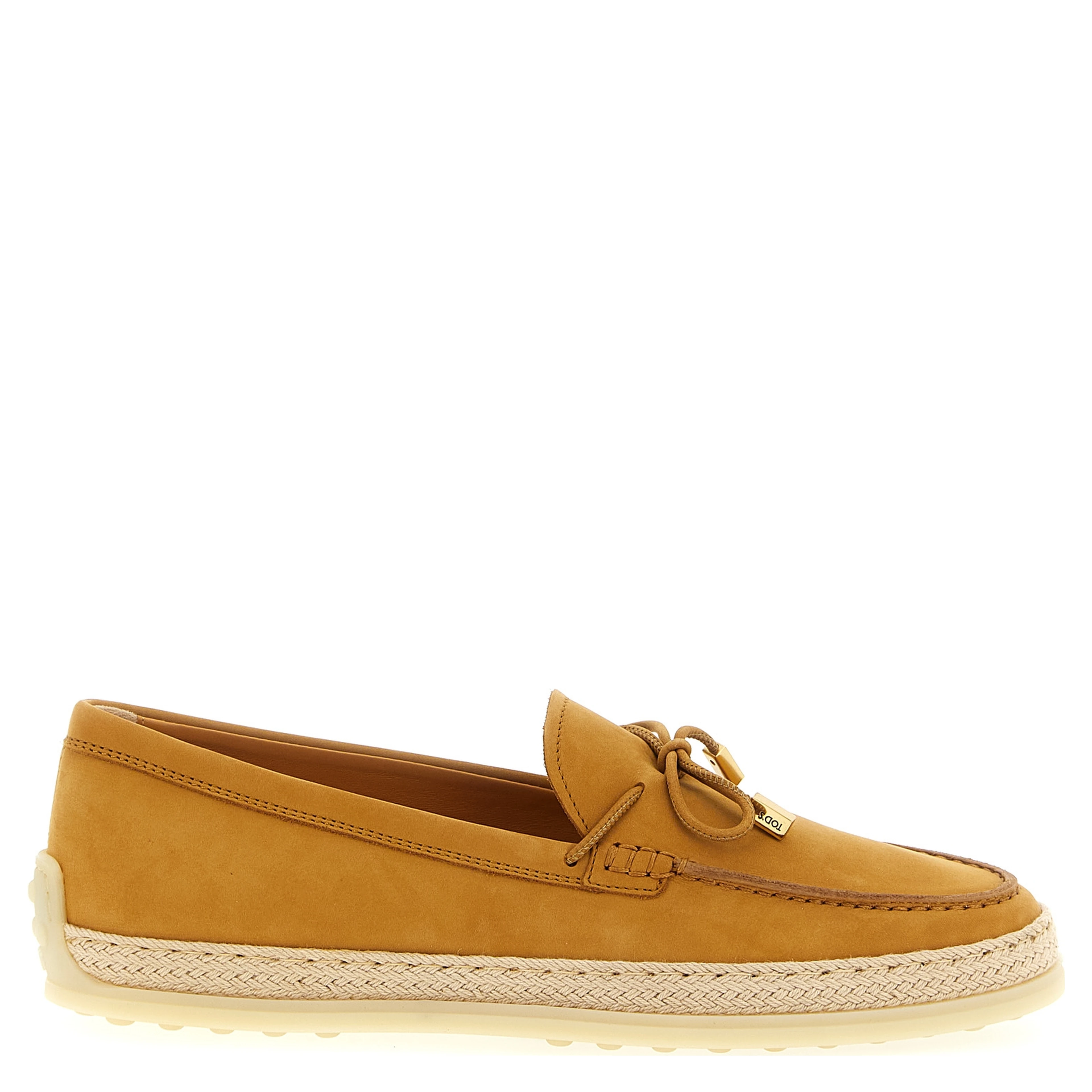Beige Calfskin Slip-On Loafers