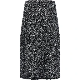 Blue Cotton Midi Skirt