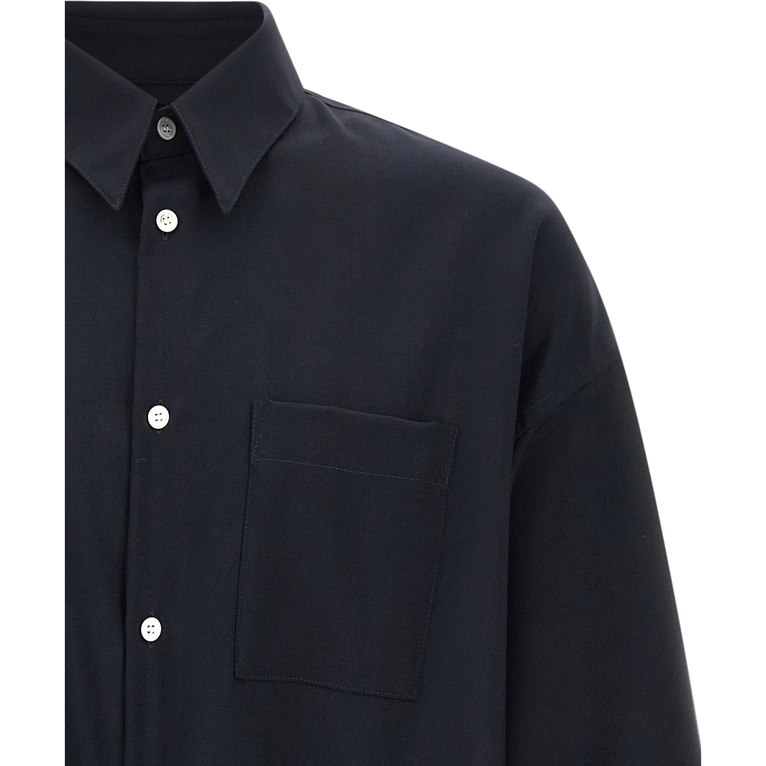 Blue Virgin Wool Blouse