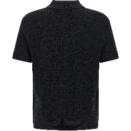 Blue Wool Polo Shirt