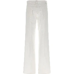 White Cotton Flared Jeans