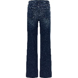 Blue Cotton Straight-Leg Jeans