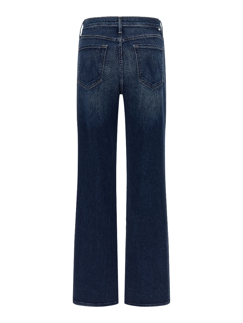Blue Cotton Straight-Leg Jeans