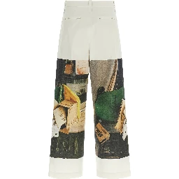 White Polyamide Casual Pants