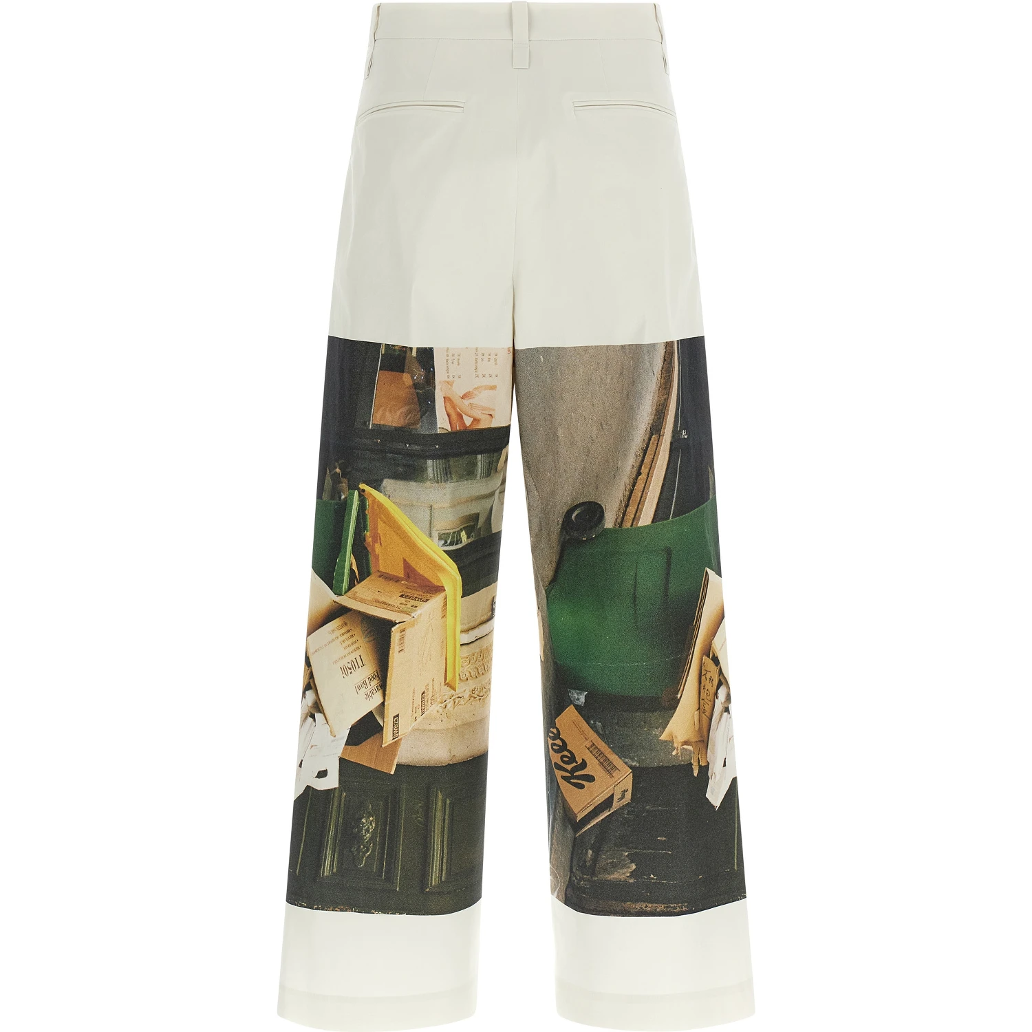 White Polyamide Casual Pants