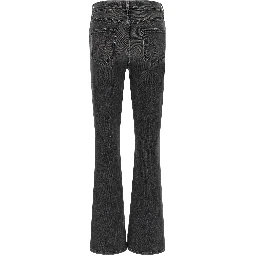 Gray Cotton Flared Jeans